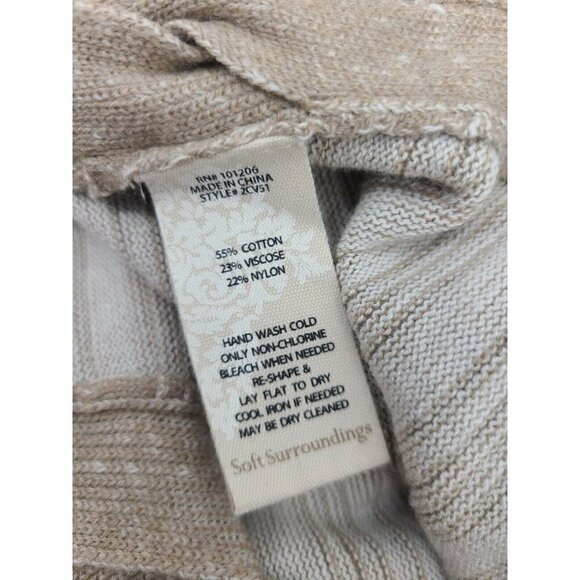New Soft Surroundings With a Twist Sweater Womens XL Taupe Heather Stripe - Picture 6 of 6